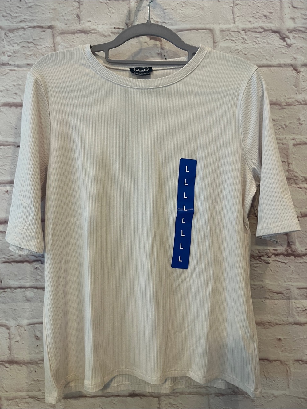 Splendid Cream Ribbed Short-Sleeve Tee